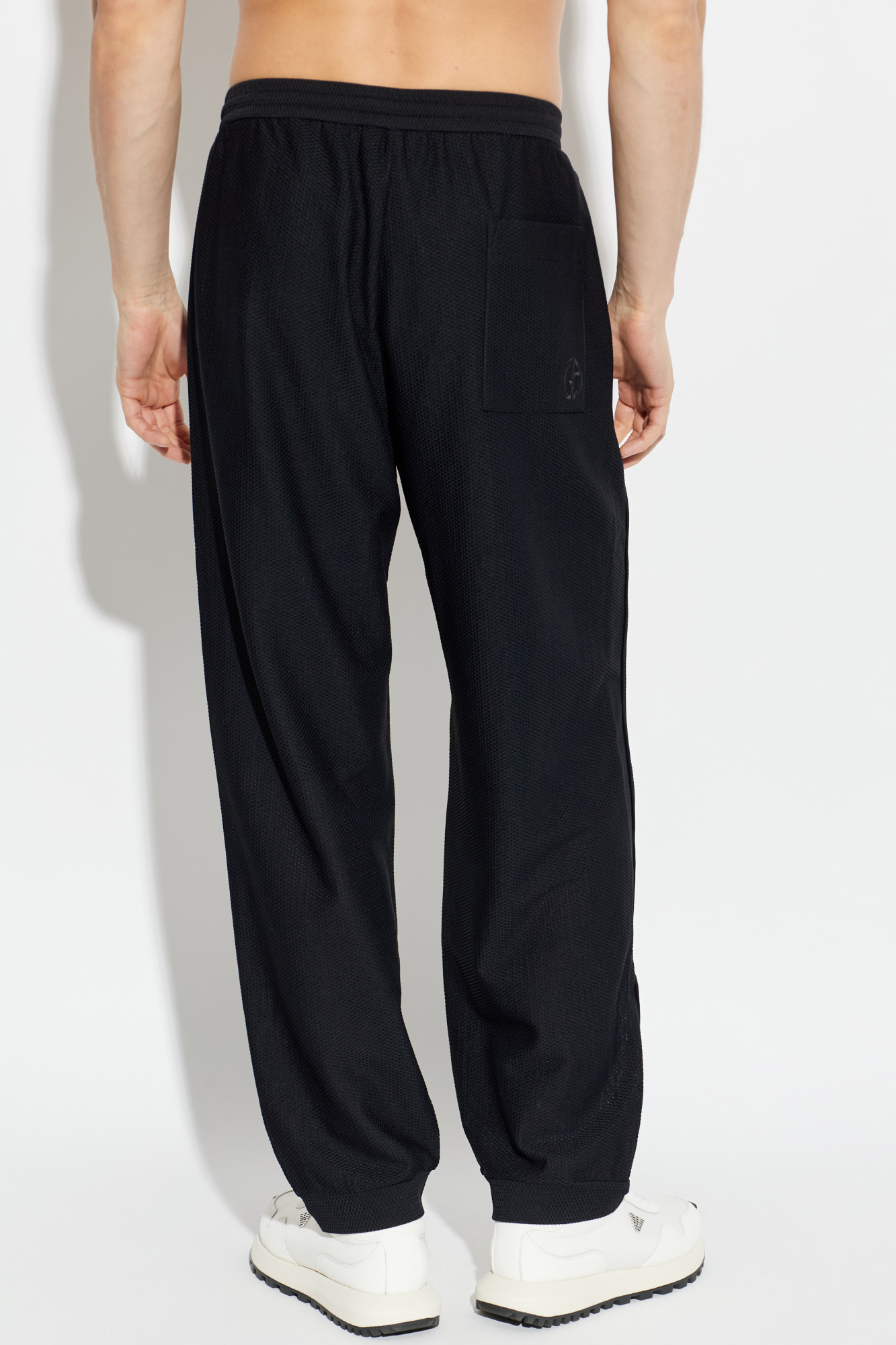 Giorgio Armani Perforated pants with embroidered logo | Men's | Vitkac